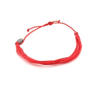 Pura Vida Red Multi Strand String Bracelet Adjustable Boho Waterproof Charm